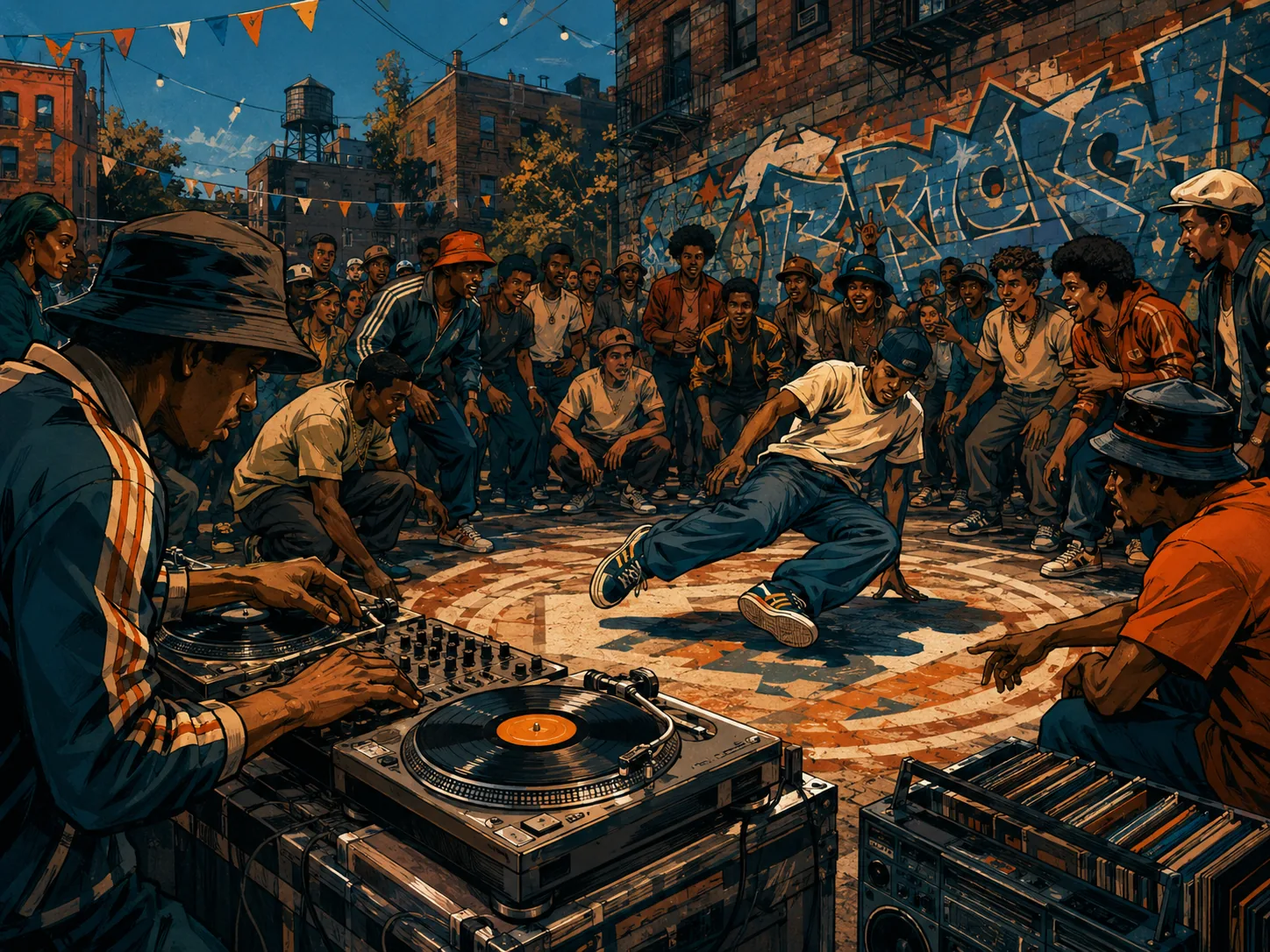Bronx-inspired breaking cypher illustration
