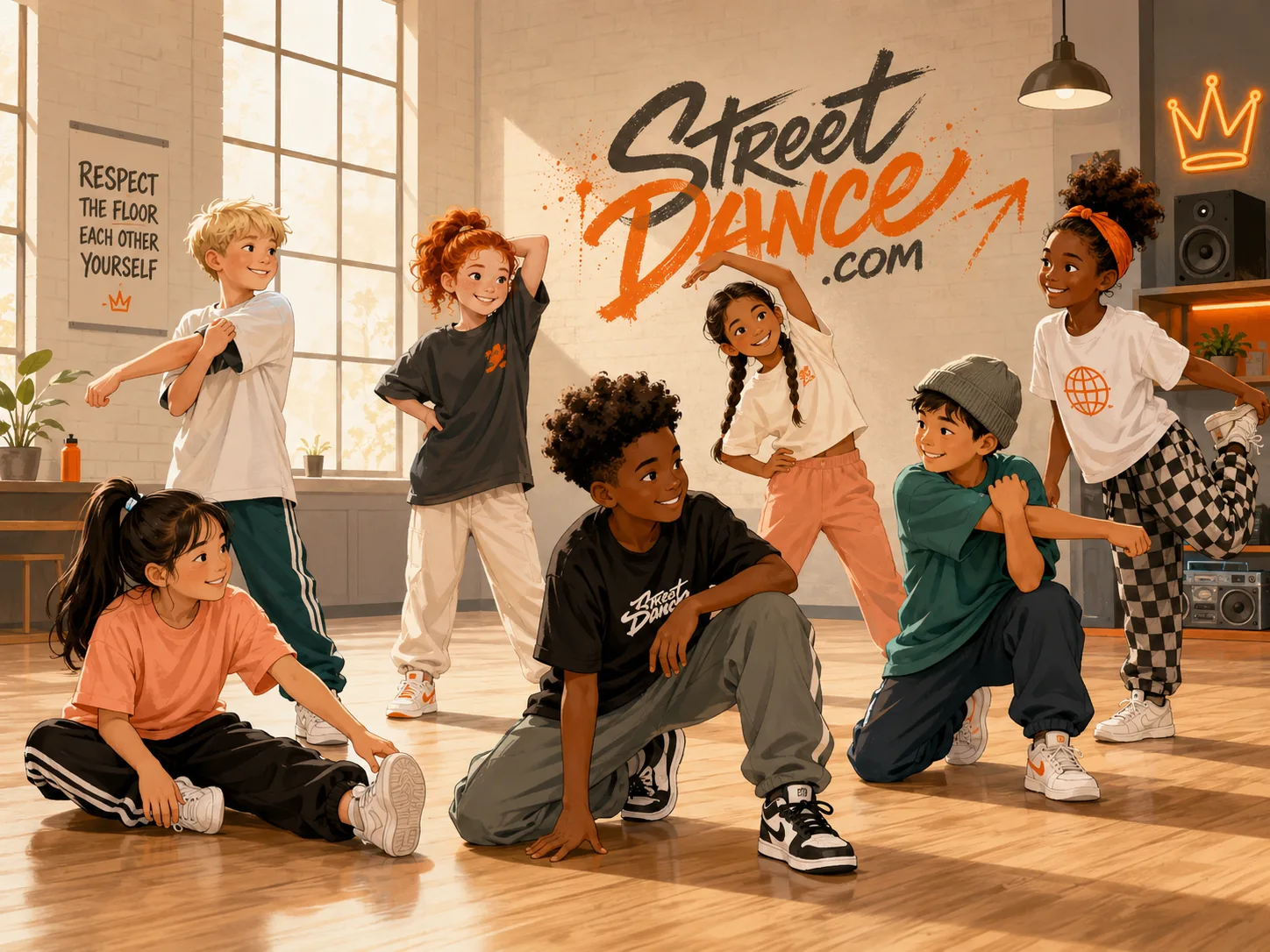 Safe kids breaking class and teacher guidance illustration