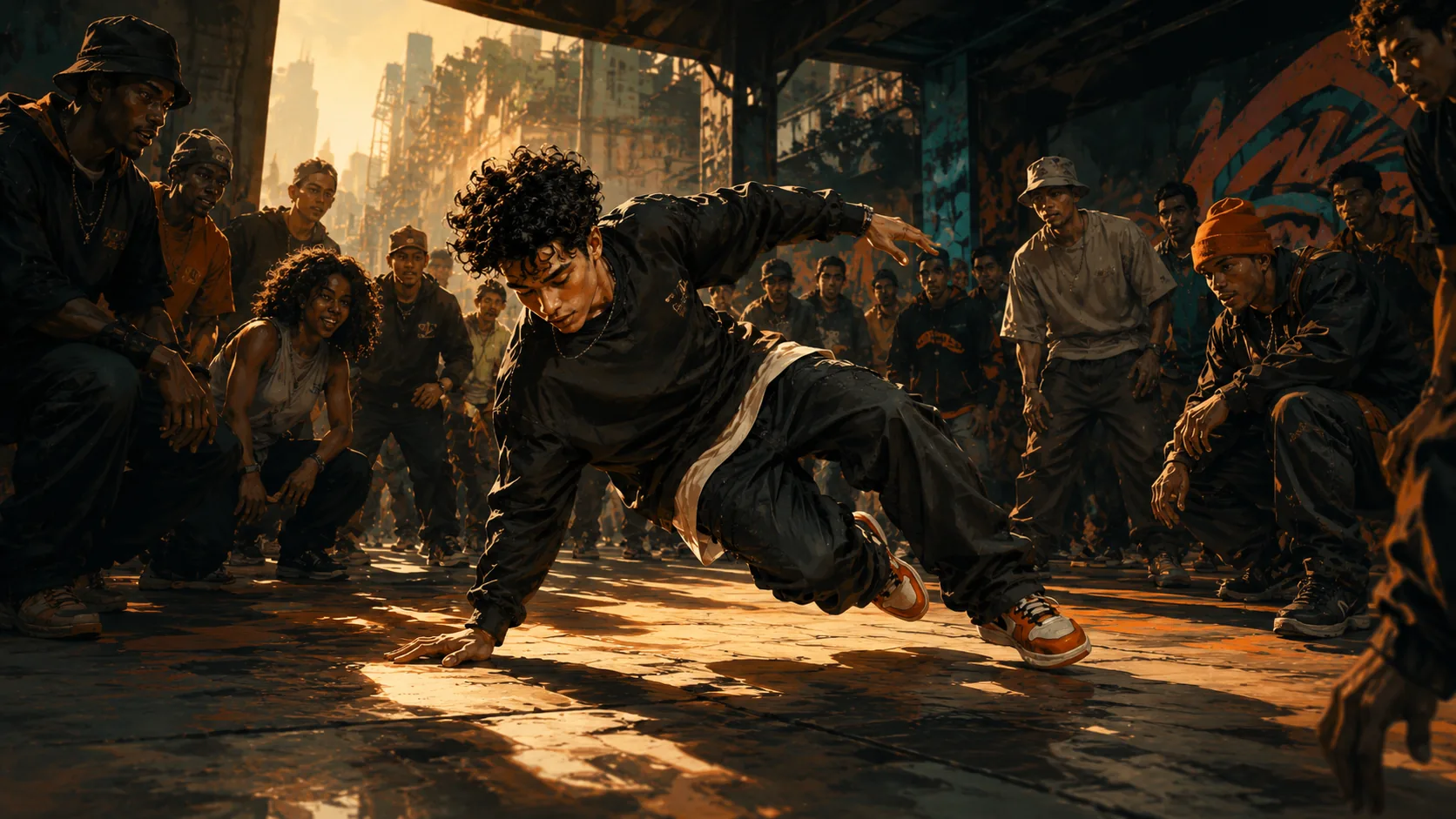 Footwork breaking moves illustration