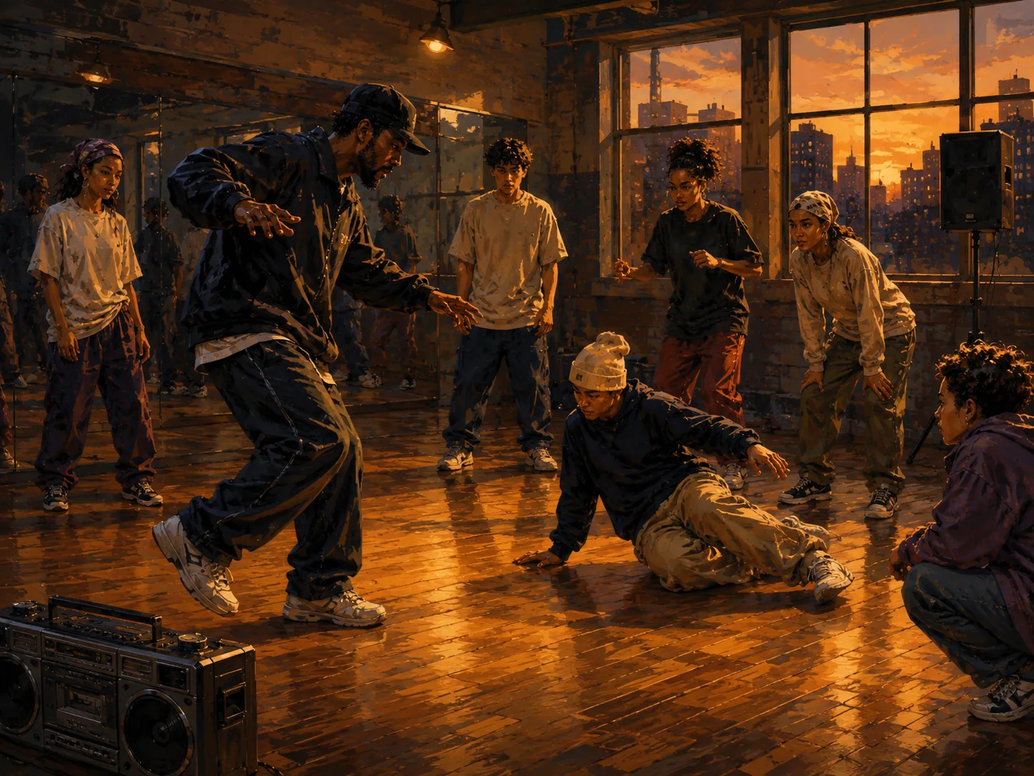 Original illustration of DJ and cypher energy in breaking