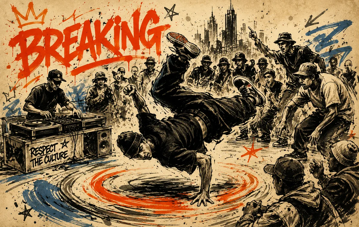 Original breaking illustration showing the dance and culture
