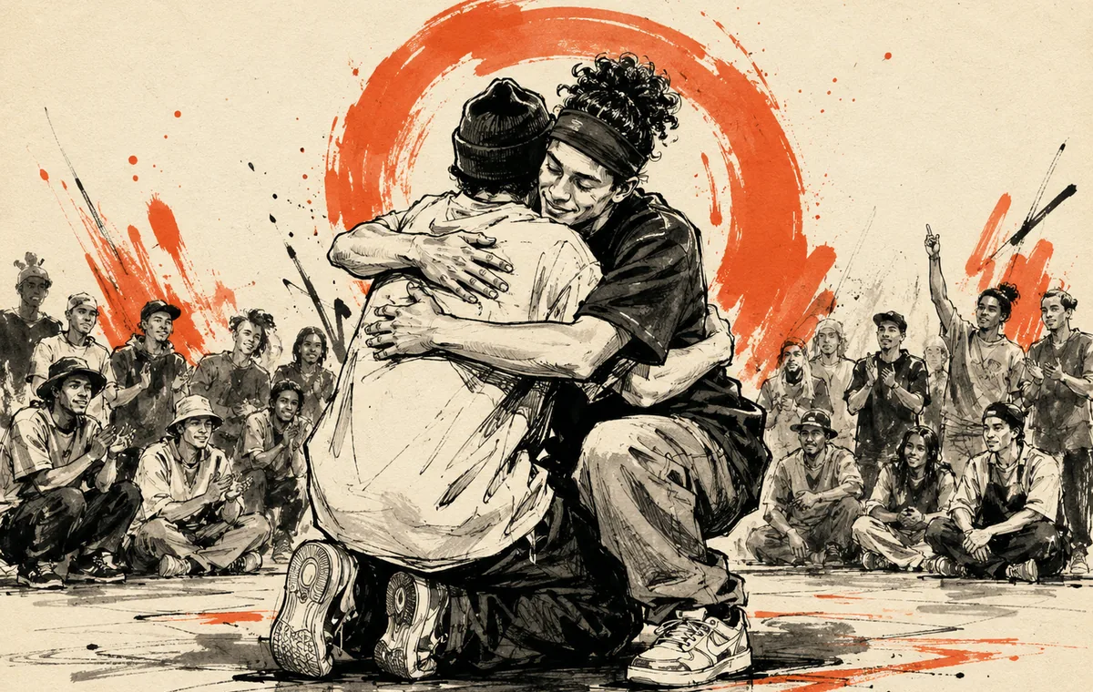 Original respect illustration with breakers embracing