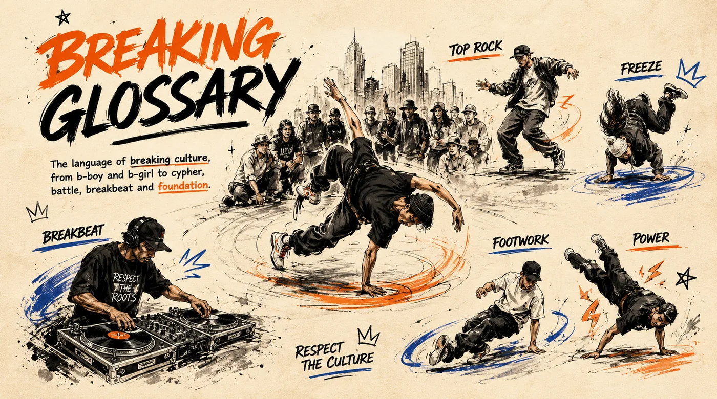 Original illustration for breaking questions and street dance knowledge